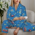 thumbnail image 6 of Daiia Cartoon Animals 1 for Women's Long-Sleeved Pajama Set – Soft & Comfortable Sleepwear Button-Up Pajamas Cozy Lounge Wear-Small, 6 of 7