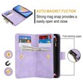 thumbnail image 3 of for Samsung Galaxy S25 Plus Crossbody Case Wallet with Card Slots - PU Leather Case RFID Blocking Zipper Pocket Lanyard Wrist Strap Shockproof Protective Cover for Samsung Galaxy S25 Plus, Purple, 3 of 6