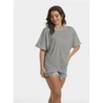 thumbnail image 4 of Oversized T Shirts for Women Short Sleeve Loose Fit Crewneck Summer Tops Casual Basic Rolled Sleeves Tee Shirt, 4 of 4