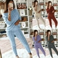 thumbnail image 2 of Women Autumn Winter Two Piece Set Knit Outfit Sweater Jumper Pants Trousers, 2 of 7