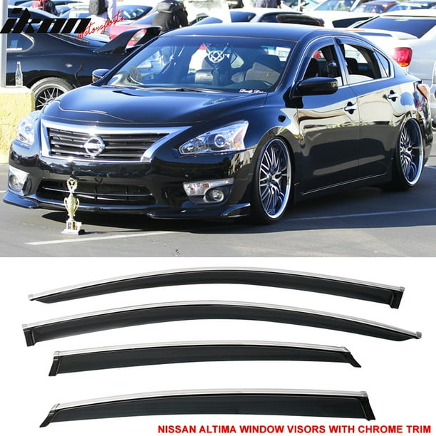 For 1316 Nissan Altima Window Visors Chrome Trim Sun Guard Wind