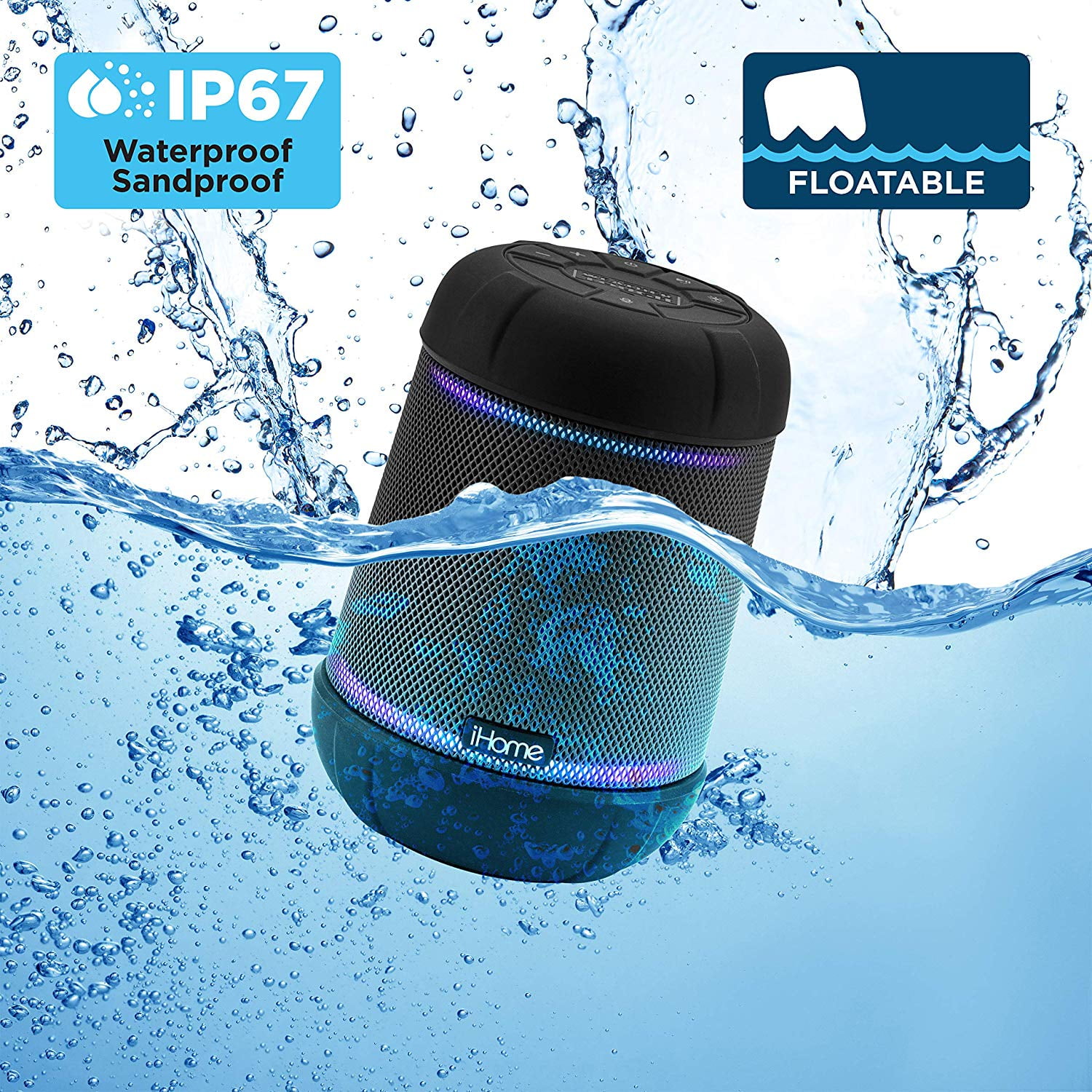 Bluetooth Rechargeable Waterproof Speaker with Voice Control