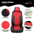 thumbnail image 3 of Caromop Red, Luxury Faux Leather & Fabric, Breathable 3D Foam, Armrest Covers,Airbag compatible,Front Seat Covers, 3 of 9
