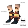 thumbnail image 4 of Picia Hawaiian Sunset Beach Print Athletic Socks for Men & Women – Cushioned Moisture-Wicking Crew Socks for Sports, Running, and Training, Soft & Breathable Size 5-11, 4 of 6