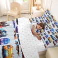 thumbnail image 4 of Castle Fairy Whimsical Train Art Bedding Comforter Set 7 Pieces for Toddlers, Playful Engine Pattern Full Bedding Set for Bedroom, Light Blue, 4 of 7