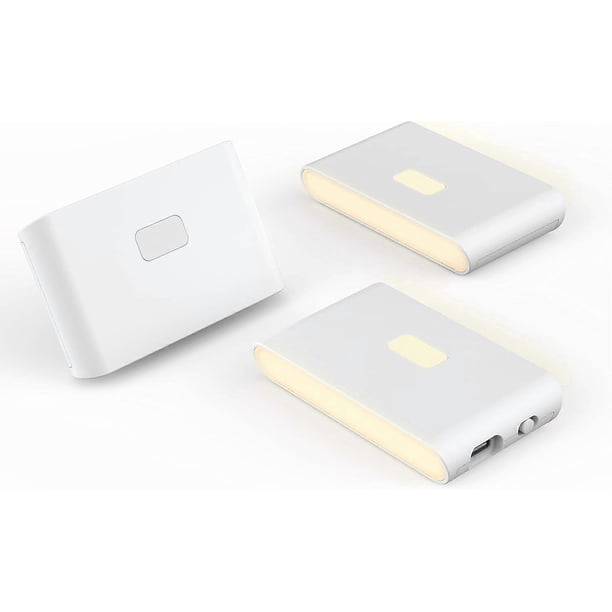 Rechargeable Night Lights with Dusk to Dawn and Motion Sensors, Warm & Soft White Step Lights, 3 Pack