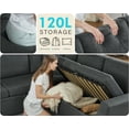 thumbnail image 5 of VANACC 85" L-Shaped Sleeper Sofa Bed with Storage, Grey Linen Couch, 5 of 9