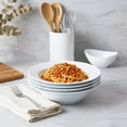 thumbnail image 3 of Soup and Pasta Bowls Set of 4, White Porcelain Wide Rim Salad Plates 27oz Large Round Deep Plate 9 inch Ceramic Serving Bowl for Entree Dinner Noodle Kitchen Entertaining, Microwave & Dishwasher Safe, 3 of 7