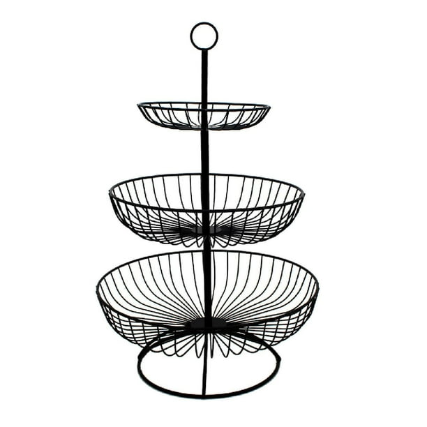 Fruit Plate Tray Retro Stable 3 Tier French Country Wire Basket For