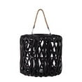 thumbnail image 2 of Urban Trends Collection 55001 Wood Cylindrical Lantern with Rope Handle, Black - Medium, 2 of 3