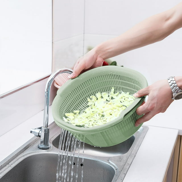 Aparatos de cocina, Accesorios de cocina, Utensilios de cocina, Utensilios de cocina Cesta de plástico doble para lavavajillas Cesta de drenaje Cesta de cocina Frutero para el hogar Lavavajillas redon