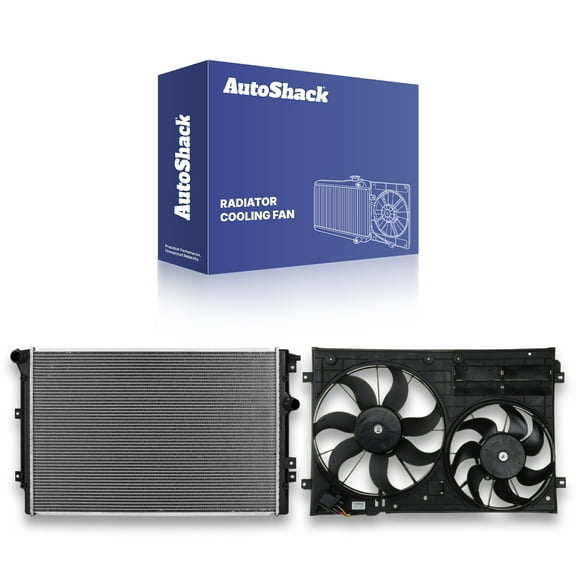 Autoshack Radiator and Cooling Fan Assembly for 2011-2017 VW Tiguan 2018 Tiguan Limited 2.0L AWD FWD RKPKG00085