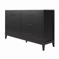 thumbnail image 4 of Ameriwood Home Amberleigh Wide 6 Drawer Dresser, Black w/ White Faux Marble Top, 4 of 12