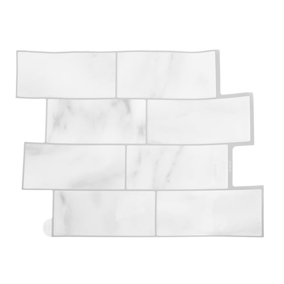 HOOWIFFY Oil-Resistant 3D Light Grey Wall Sticker for Kitchen and Bath