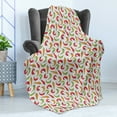 thumbnail image 4 of Peppers Soft Flannel Fleece Blanket, Cartoon Style Vegetable Design Fresh Peppers Pattern Fresh Farmland Harvest Theme, Cozy Plush for Indoor and Outdoor Use, 60" x 80", Multicolor, by Ambesonne, 4 of 5
