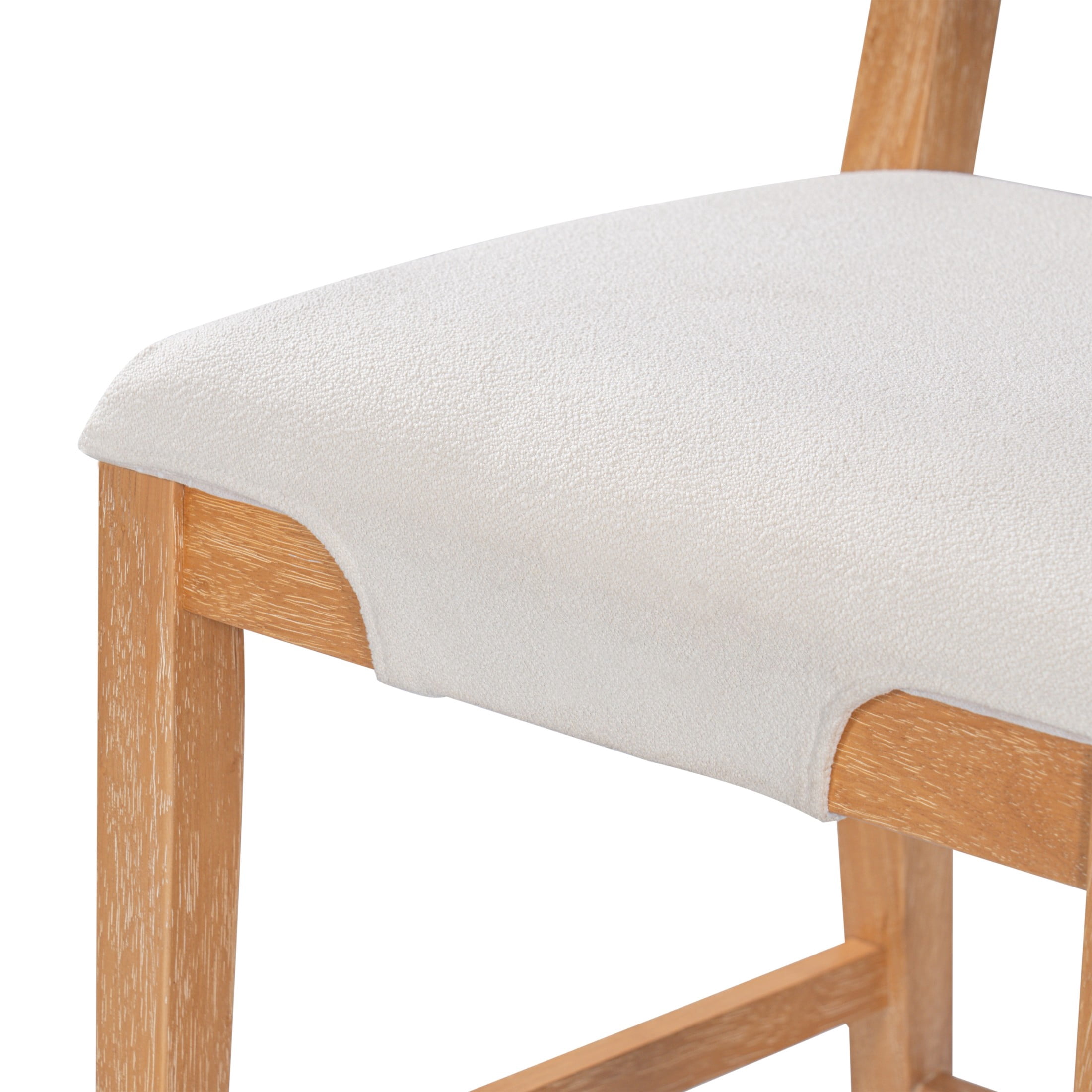 Christopher Knight Home Upholstered Counter Stools, Rope Back, Wood Frame, Beige+Natural, Set of 2