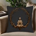 thumbnail image 5 of Set of 2 18x18in Throw Pillow Covers - Serene Meditating on Tree Root Surrounded by Nature-Inspired Branch Frame Perfect for Couch Bed Car, 5 of 8