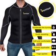 thumbnail image 4 of Junlan Men Sweat Neoprene Weight Loss Sauna Suit Workout Shirt Body Shaper Fitness Jacket(Black, M）, 4 of 7