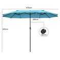 thumbnail image 4 of Patiojoy Parasol de Patio Double Face de 15 Pi, Parasol de Marché Extra-Grand pour l'Extérieur, Turquoise, 4 of 7