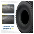 thumbnail image 6 of (2 Pack) 20x8.00-8 Lawnmower Tubeless Tire, 20x8-8 for Tractor Riding Lawn Mowers, 4 Ply, Light Turf-S Pattern, 6 of 7