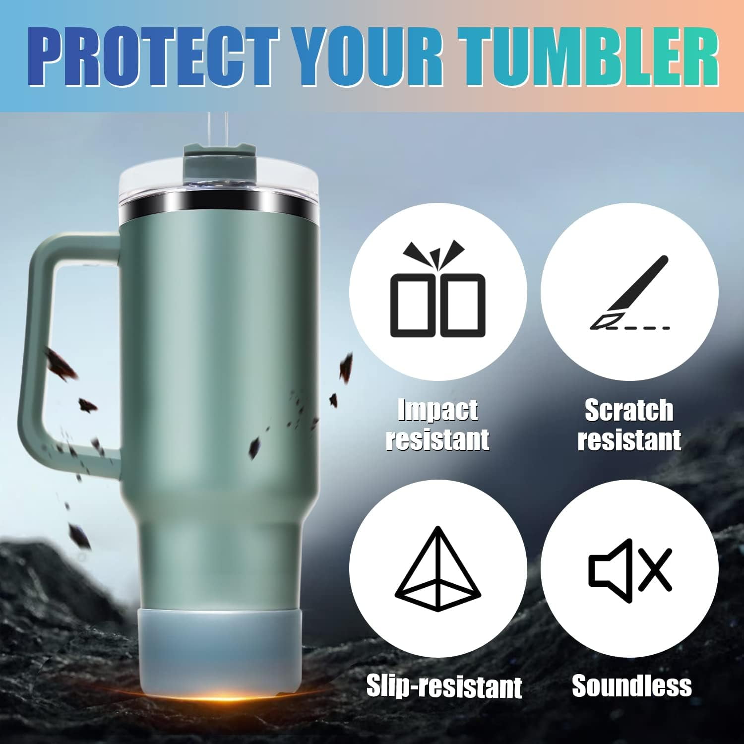 Non-slip Silicone Cup Boot Cover For Tumbler With Handle - Protective Water  Bottle Sleeve With Solid Color - Stanley Cup Accessory - Prevents Slips And  Scratches - Temu