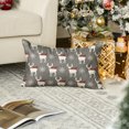 thumbnail image 2 of Sm:)e Christmas Reindeer Snowflake Grey Throw Pillow Cover, 12 x 20 Inch Xmas Winter Holiday Cushion Case Decoration for Sofa Couch, 2 of 7