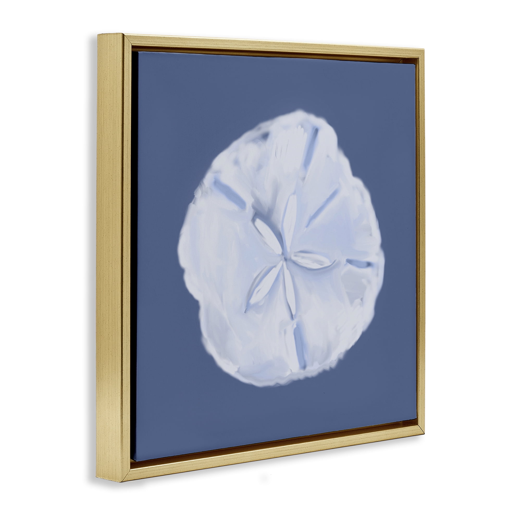 Stupell Industries Blue Nova Sand Dollar Animals & Insects Painting Gold Floater Framed Canvas Art Print Wall Art, 25 x 25