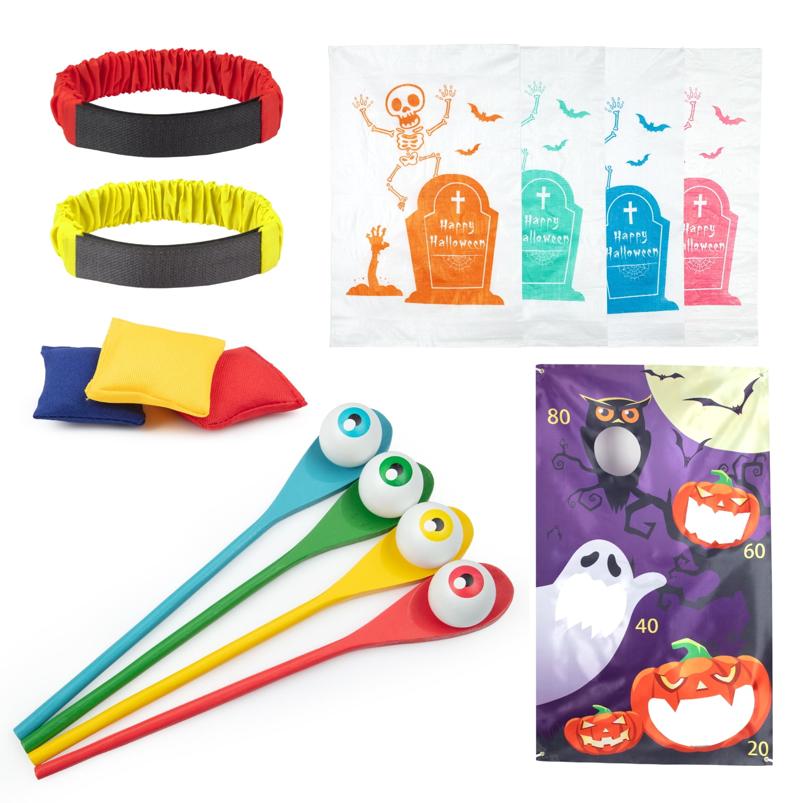 Shininglove 18 Pcs Halloween Party Games, Potato Sack Race Bags