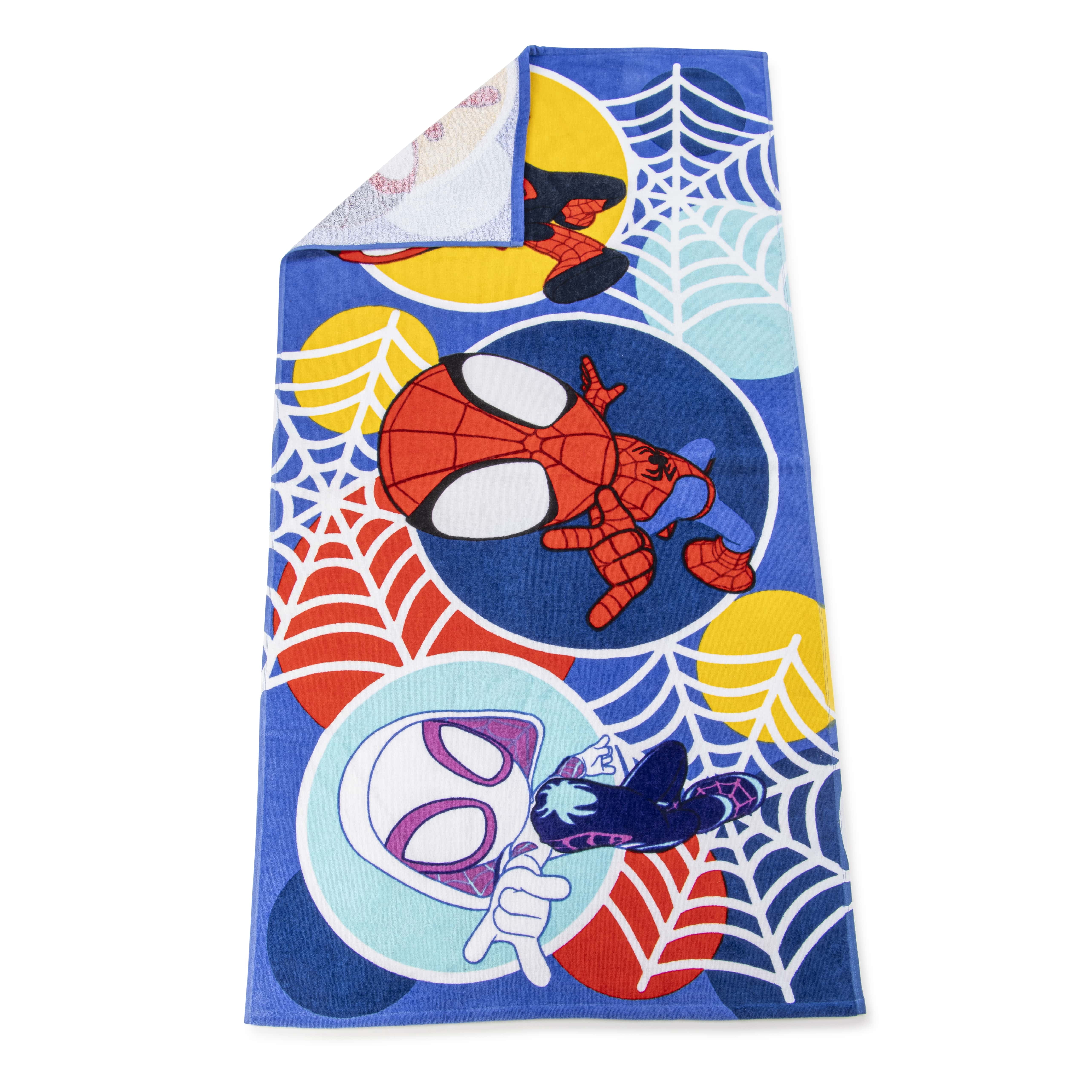 Spidey & His Amazing Friends Spots and Webs 27" x 54" Kids Bath Towel, Cotton, Multicolor, Disney