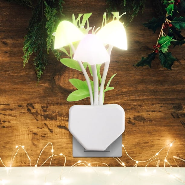 Light Control Leaf LED Night Light US Plug Color Changing 0.5W Energy-Saving For Bedroom Children's Room Bathroom Living Room