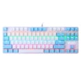thumbnail image 1 of 87 Keys Wired Mechanical Keyboard Mixed Light Mechanical Keyboard with Mechanical Blue Switch Suspension Button White+Blue, 1 of 7