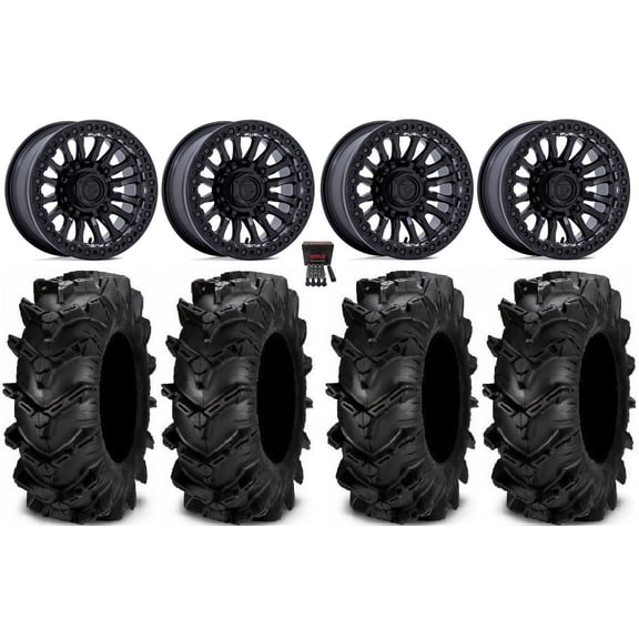 Fuel Rincon Bdlk 15" Wheels Bk 32" Cryptid Tires Polaris RZR XP 1000 / PRO XP / Ranger XP 900/1000