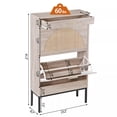 thumbnail image 3 of Natural Rattan Shoe Storage Cabinet with 2 Flip Drawers Wood Entryway Shoe Rack, 3 of 16
