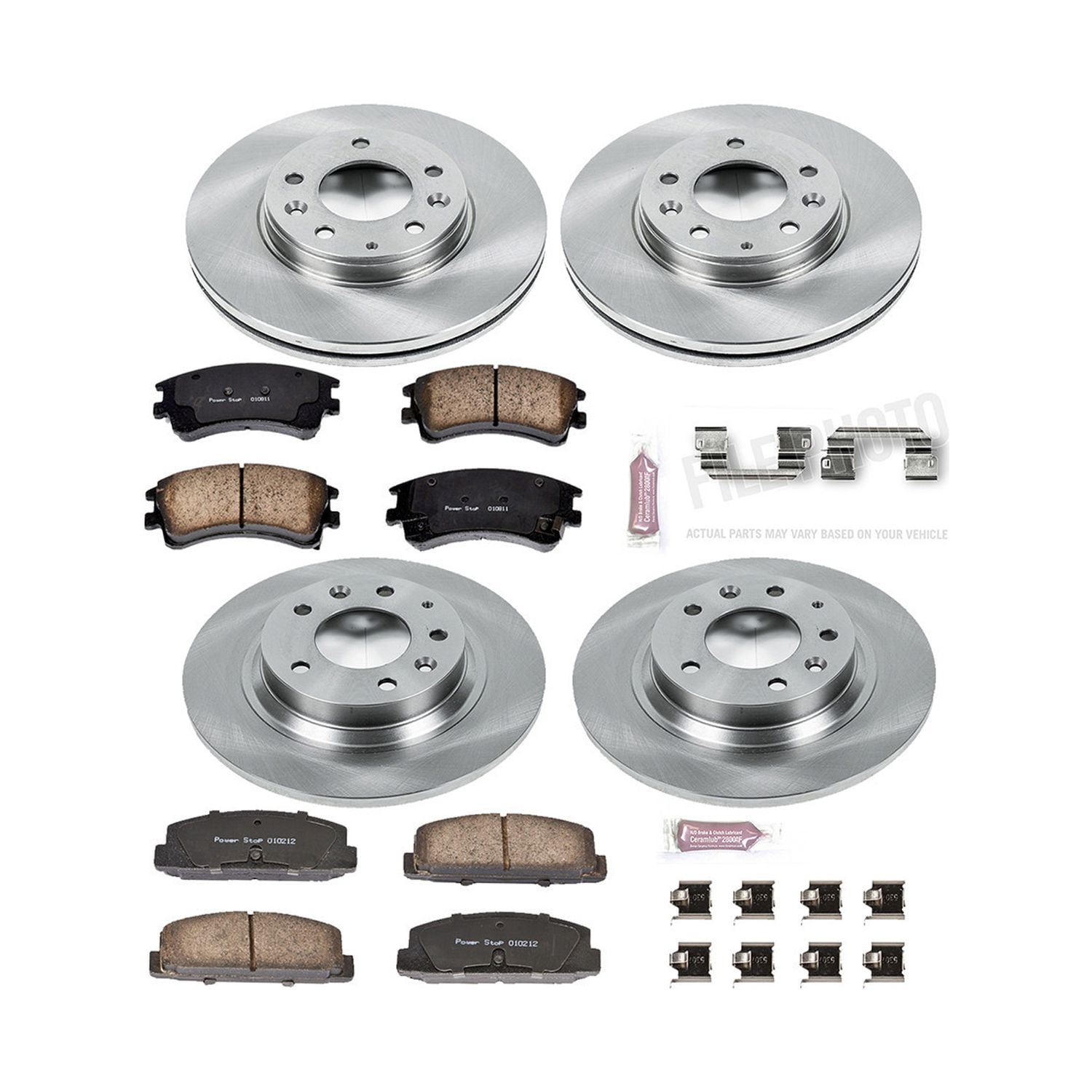 Power Stop Front and Rear Stock Replacement Brake Pad and Rotor Kit KOE2449 Fits 2005 Mazda 6