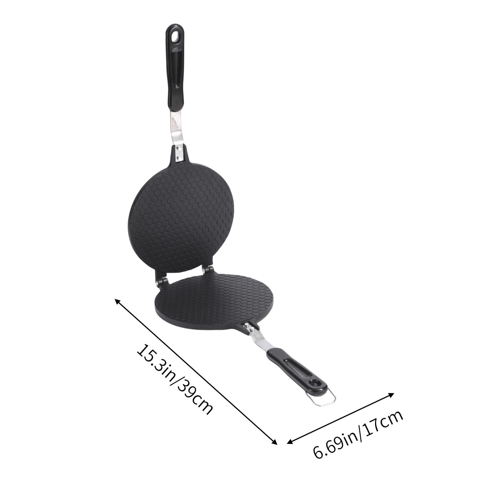 Zzbeans Non-Stick Egg Roll Pan, Aluminum Alloy Egg Roll Maker for Crepes Waffles, Home Baking Tool Ice Cream Cone Cake Light Snack Press, Black
