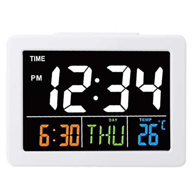 Desk Clock LCD Display Table Clock, Color Screen Digital Alarm Clocks, For Bedrooms Home Use Office