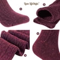 thumbnail image 2 of Lian LifeStyle Women's 1 Pair High Crew Wool Socks Size 7-9 (Wine), 2 of 4