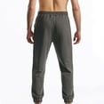 thumbnail image 4 of Men's Fashion Letter Textured Sweatpants Stretch Solid Color Drawstring Waist Running Track Pants with Pockets, 4 of 4