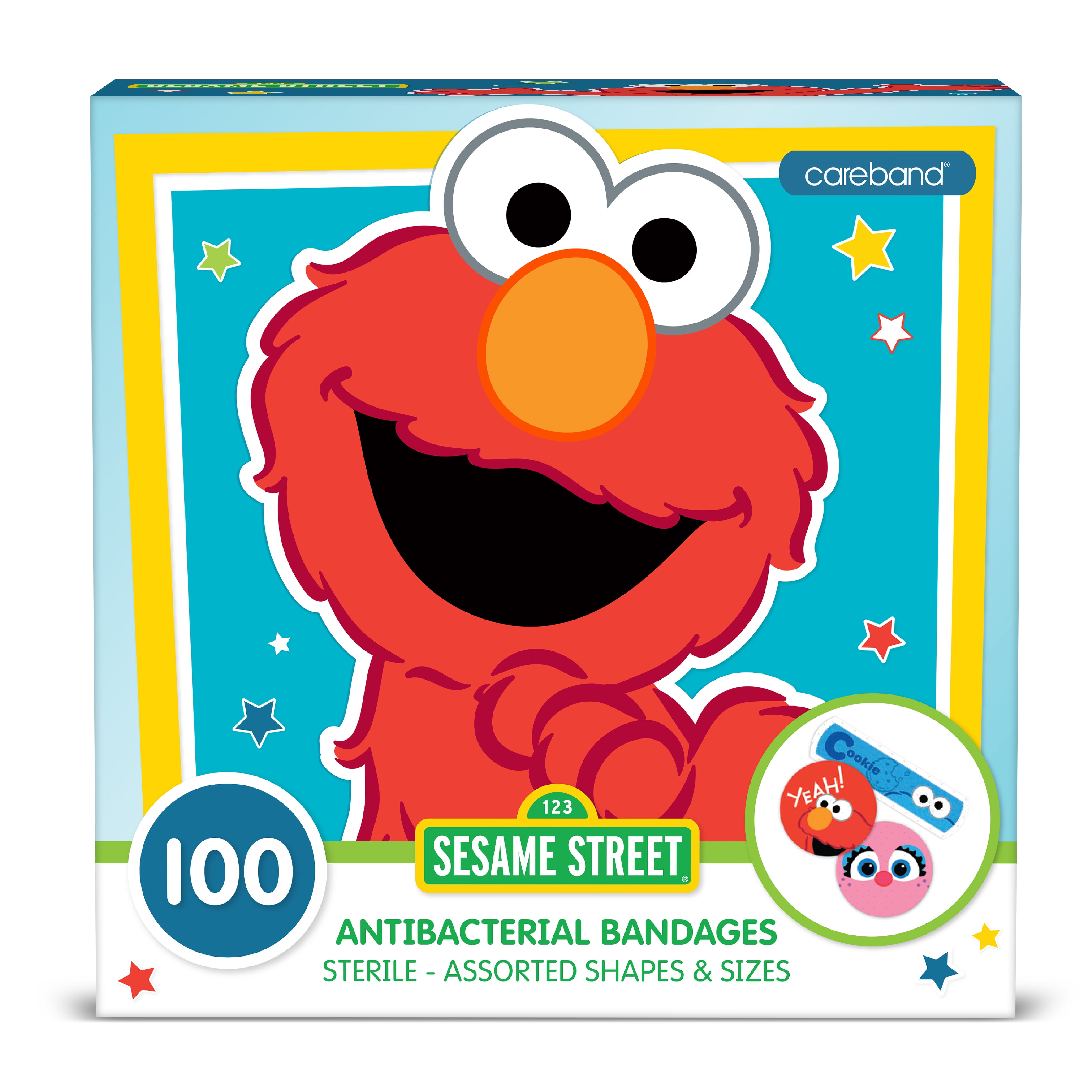 Sesame Street Kids Bandages, Strips & Circle Shaped Adhesive Bandages, 100 Count by Careband