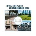 thumbnail image 2 of Large Commercial Bike Rack, Single Side/Double Side 6 Bike/9 Bikes/12 Bikes, Grid Bike Rack In Ground, Freestanding Bicycle Floor Parking Stand for Garages Streets Bike Events, 2 of 6