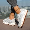 thumbnail image 4 of Rokment Womens Vintage Color Block Running Tennis Walking Shoes Fashion Sneakers Comfortable Breathable Mesh Memory Foam Basketball Volleyball Training Workout Fitness Skate Shoes White Size 9, 4 of 7