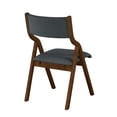 thumbnail image 2 of Kamsly Upholstered Folding Chairs Set of 2, Kitchen Dining-chair w/Solid Wood Frame, Portable Activity Neeting Chair,No Assembly Needed, Easy Carry and Storage,Walnut+Grey2, 2 of 8