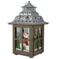 thumbnail image 3 of Northlight Rustic Wooden Snowman "Sweet Home" Pillar Candle Christmas Lantern - 16.5", 3 of 5