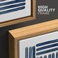 thumbnail image 4 of Wall26 Framed Prints Canvas Wall Art Set of 3 Navy Blue Stripe Polygon Pattern Collage Abstract Geometric Illustrations Decorative Bohemian Multicolor Home Wall Decora - Natural 24"x36"x3, 4 of 5