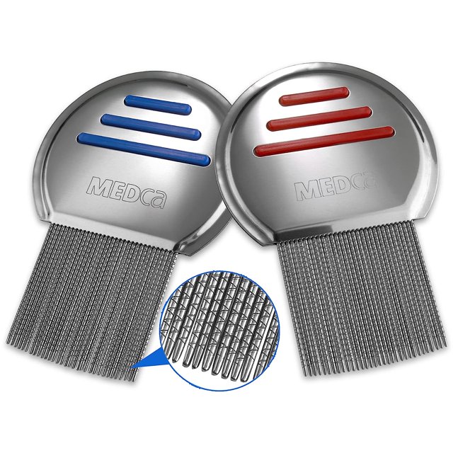 Lice Comb - (Pack of 12) Head Lice Treatment that's Individually Packaged Professional Stainless Steel Louse and Nit Combs Removes Eggs with Rounded Tips for Comfort