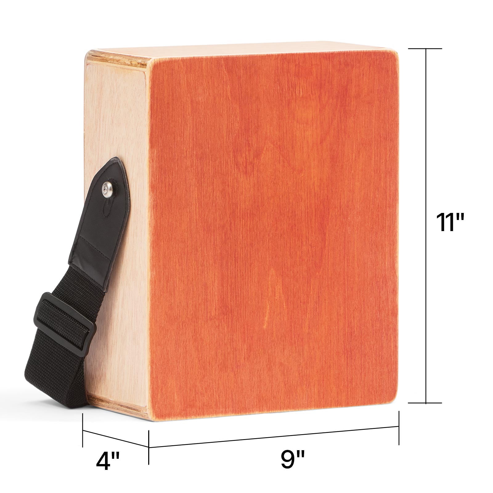KFFKFF Cajon Box Drum with Internal Guitar Strings, Compact Wooden Percussion Instrument, Portable Birch Wood Drum with Travel Bag and Adjustable Strap, Ideal for Beginners and Professionals