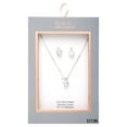 thumbnail image 3 of Believe by Brilliance Women's Fine Silver Plated Clear Crystal Pendant & Earring Set, 18" + 2" CHAIN, 3 of 6