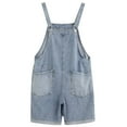 thumbnail image 7 of Women's Casual Adjustable Strap Denim Bib Overalls Shortalls Romper Classic Trendy Summer Shorts Jumpsuits for Women, 7 of 7