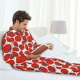thumbnail image 5 of KLL Hand Drawn Tomatoes Sleepwear Mens Flannel Pajamas,Long Cotton Pj Set, 5 of 7