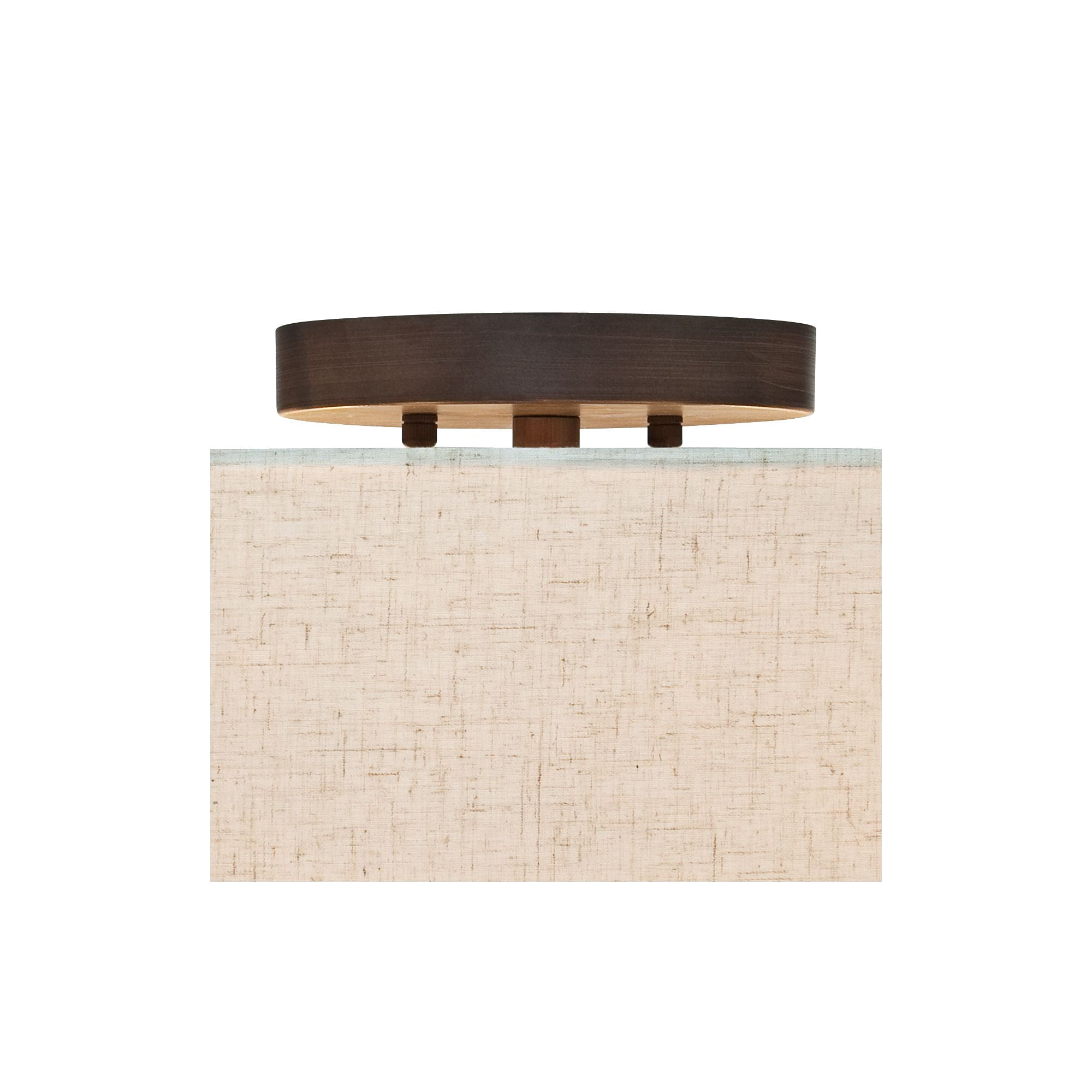 Regency Hill Sylvan Modern Ceiling Light Flush Mount Fixture 18" Wide Bronze 4-Light Oatmeal Fabric Drum Shade for Bedroom Kitchen Living Room Hallway